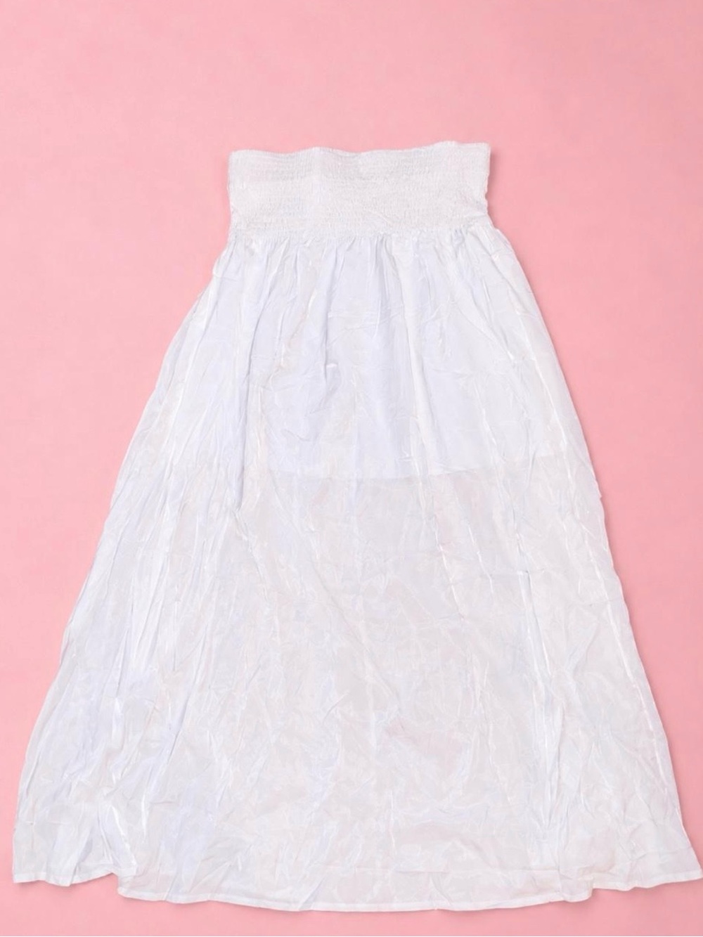 Etosell White Smocked Maxi Skirt | XL |